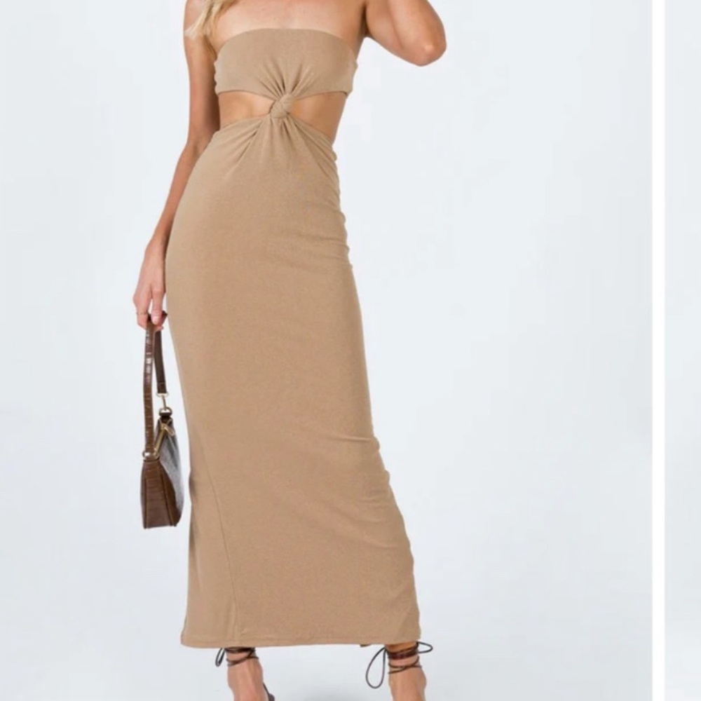 Elegant Tan Maxi dress